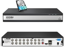 ZOSI 2MP 16CH H.265+ DVR Recorder 2TB für 1080P Kabelverbunden Überwachugskamera