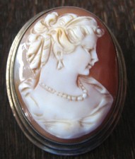 Muschelgemme Brosche &