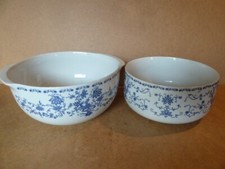 schüsseln  schalen kartoffeln gemüse blaues muster porzellan  70iger jahre