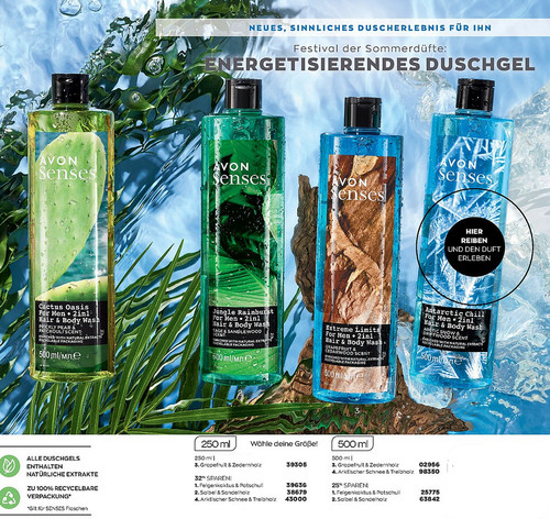 Avon senses duschgel - &, shampoo