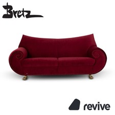 Bretz Gaudi Stoff Dreisitzer Rot Sofa Couch Neubezug