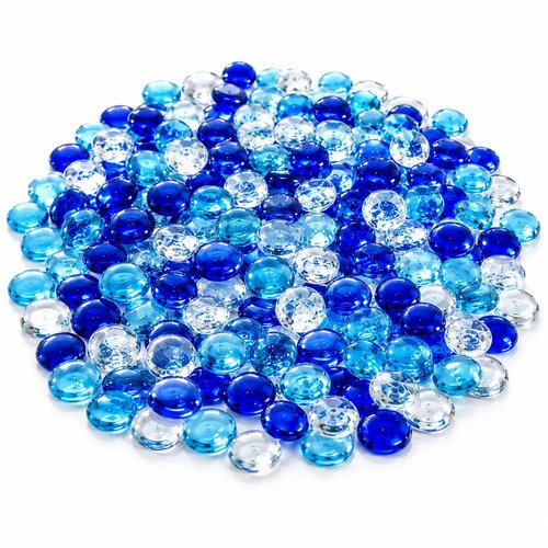 Glassteine dekoration blau mix - dekoration,