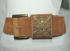 Breit Echtleder Trachten Landhaus Boho Vintage Ledergürtel Mantelgürtel Barock