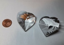 2 Kristallherzen Glitzerstein Feng Shui Dekoration
