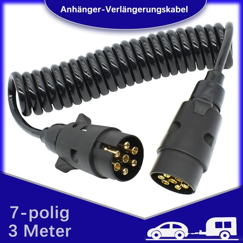 Spiralkabel polig - 3m, 7-polig
