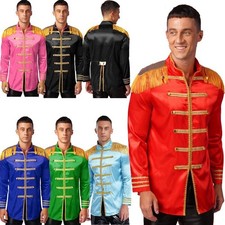 Herren Kostüm Zirkus Jacke Blazer Fransen Schulterklappe Uniform Mantel Fasching