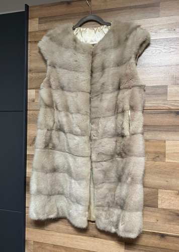 Beige lange fellweste damen - lange,
