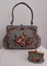 VINTAGE PETIT POINT HANDTASCHE