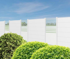 Alu Aluminium Sichtschutzzaun Gartenzaun Steckzaun XL weiß mit Glas Beta