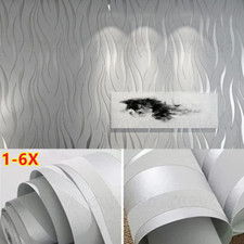 1-6x 3D Wellen Geprägte Tapetenrolle Vliestapete für,Wohnzimmer Schlafzimmer,DE