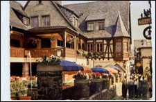 1958 RÜDESHEIM Rhein Hessen Gasthof Lindenwirt Drosselgasse Postkarte