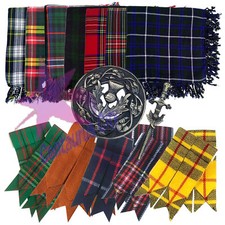 CC Kilt Fly Plaid 48" x 48" Scottish Highland Fly Plaid Brosche/Blitze/Anstecknadel Set