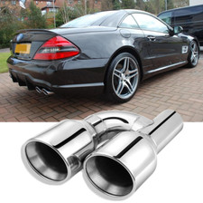 2.5" Doppelrohr Auspuffblende Endrohr Auspuff Blende für Mercedes Benz SL R230