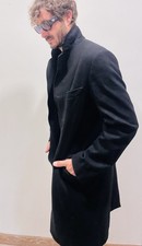 Dolce & Gabbana D&G Vintage Herren Schwarz Mantel Jacke Winter Herbst Wolle I...