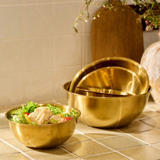 5 Stück Gold Edelstahl Salat