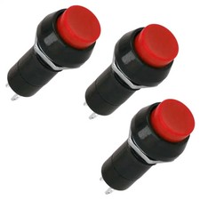3x Drucktaster, Einbau-Ø 12mm, 1-polig, Schließer, 1A/250V~, rot