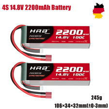 2X 100C 14.8V 4S 2200mAh Lipo Akku mit Deans für Heli Aeroplane Jet RC Car Boat