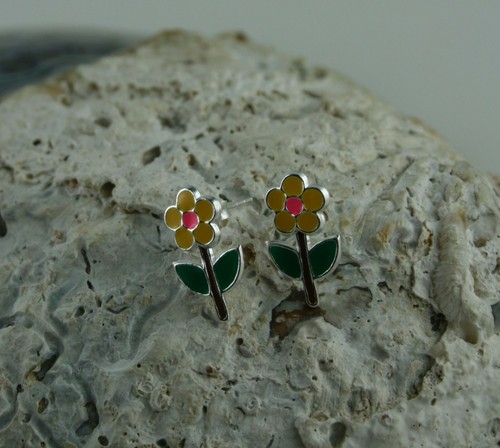 Ohrstecker blume 925 - ohrstecker,