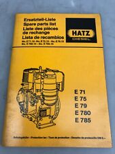 HATZ Ersatzteilliste E71,E75,E79,E780,E785