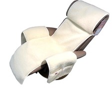 Sesselschoner Relaxsessel Merino gelockt mit Taschen 100% Wolle Naturweiß