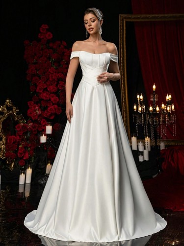 Satin brautkleid mit - brautkleid,