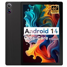 10.1 Zoll Tablet Android 14, 10 GB + 64 GB 1280 x 800 IPS Dual Kamera Schwarz