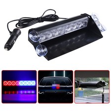 Auto KFZ 8 LED Blau Polizeiwagen LKW Armaturenbrett Warnung Blitzlicht