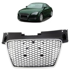 Kühlergrill Waben Grill Schwarz glanz Silber passt für Audi TT (8J) ab 2006-2014