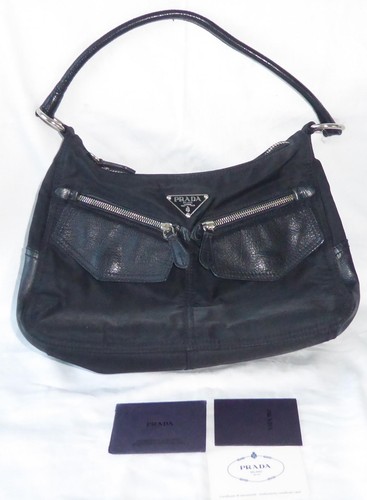 Prada handtasche black nylon - black,