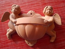 Terrakotta  Wandbehälter Cachepot  Blumentopf mit Engeln unbenutzt