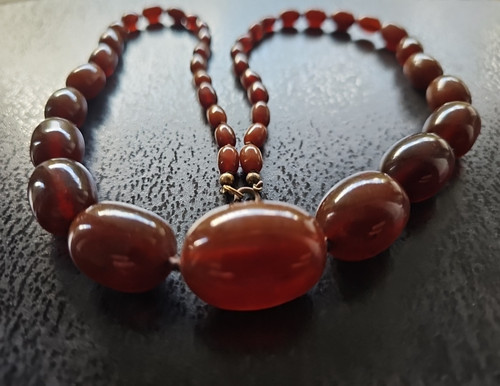 Vintage bernsteinkette - vintage,