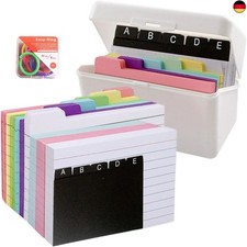 FYting Karteikartenbox,Karteikasten A7,Karteikarten Box,150 Karteikarten + 150