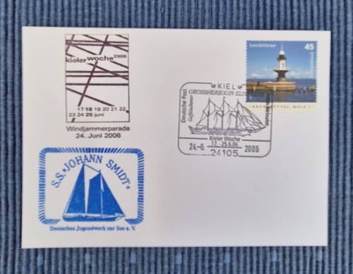 Postkarte mit schiffsstempel - mit,