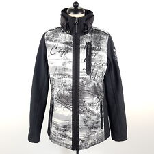 Soccx Softshelljacke Damen Gr. 40 L Schwarz Grau Fleece Jacke Übergangsjacke