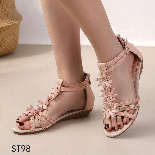 Damen sandalen glitzer blumen - damen,