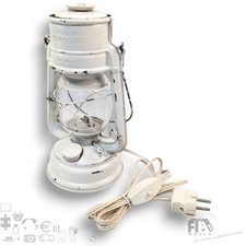Feuerhand Baby Spezial 276 Sturmlaterne Öllampe Lampe Weiß Elektro mit Stecker