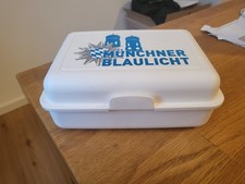 Brotzeitbox Brotdose weiß Münchner Blaulicht Polizei Kindergarten/Schule