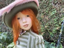 Zwergnase Puppe Hildelore 2 gibt es so nur 1 X mit Hut rote Haare Feder