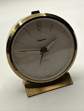 DUGENA Reisewecker 7 JEWELS Handaufzug, Edles Design, Goldig #16b