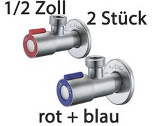 2 Stück Eckventil Regulierventil aus Edelstahl Wandanschluss 1/2 und 3/8 Zoll