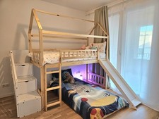 home24Etagenbett  Beige – Holzwerkstoff – 204 x 213 x 244 cm (inkl. Matratzen)