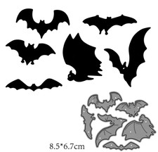 6 Fledermäuse Metall