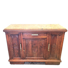 Kommode Anrichte Marmorplatte antik Art Deko massiv Eiche Frankreich