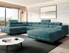 KRUDOX VRG U-Form Ecksofa Eckcouch mit Schlaffunktion Sofa