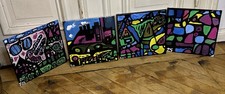 4er set handgemalte - set, auf