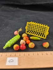 Gemüse Obst Korb Ware Lebensmittel Kaufmann Kaufladen Puppenstube antik alt 