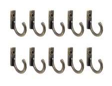 10x SET VINTAGE WANDHAKEN MIT SCHRAUBEN Retro Kleiderhaken Antik Garderobenhaken