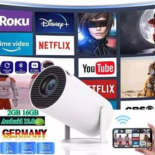2025 NEU Beamer Projektor 4K UHD WiFi Bluetooth Android TV Heimkino Mini Tragbar