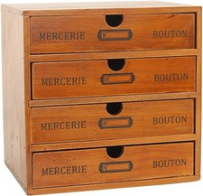 Schubladenbox Holz 4-stöckig