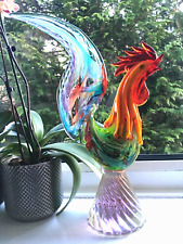 Wunderschöner großer mehrfarbiger Murano-Hahn Hahn Uranleuchten